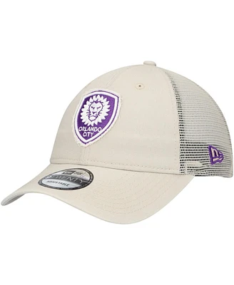 New Era Men's Tan Orlando City Sc Game Day 9TWENTY Adjustable Trucker Hat