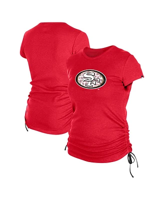 New Era Women's Red San Francisco 49ers Ruched Side T-Shirt