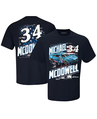 Checkered Flag Sports Men's Navy Michael McDowell Rtic Patriotic Car T-Shirt