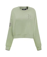 Pro Standard Women's Green Detroit Tigers Neutral Oversized Boxy Cropped Pullover Sweatshirt