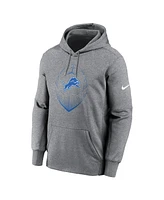 Nike Men's Heather Gray Detroit Lions Icon Performance Pullover Hoodie