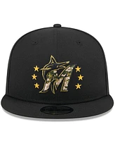 New Era Men's Black Miami Marlins 2024-Armed Forces Day 9FIFTY Snapback Hat