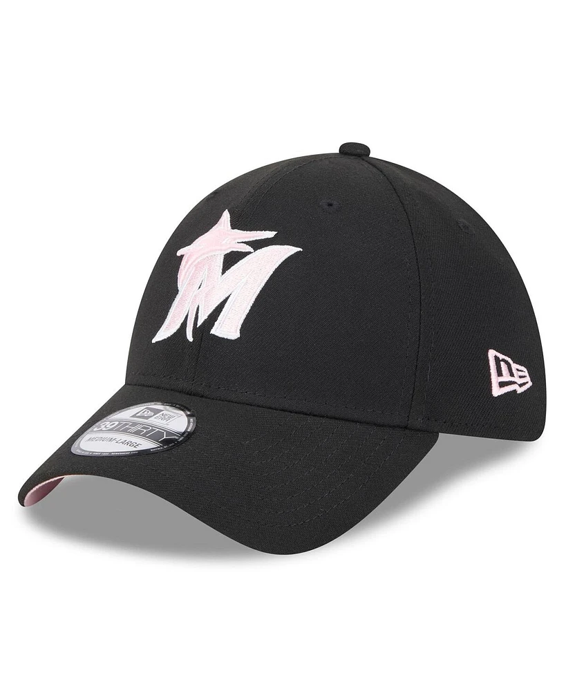 New Era Men's Black Miami Marlins 2024 Mother's Day 39THIRTY Flex Hat