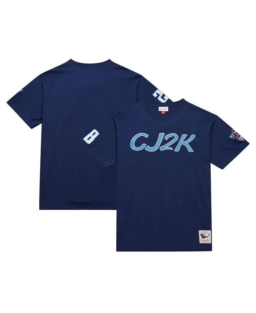 Mitchell & Ness Men's Chris Johnson Navy Tennessee Titans Retired Player Nickname T-Shirt