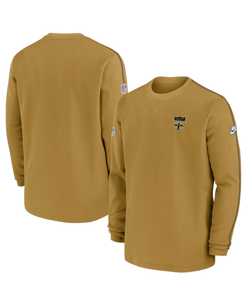 Nike Men's Gold New Orleans Saints Alternate Logo Coach Long Sleeve T-Shirt