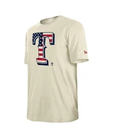 New Era Men's Cream Texas Rangers 4th of July Flag Fill T-Shirt