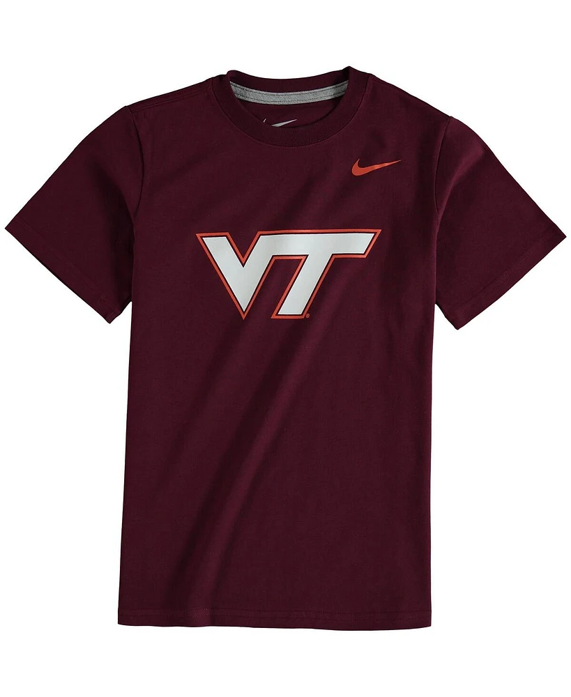 Nike Big Boys and Girls Maroon Virginia Tech Hokies Cotton Logo T-Shirt