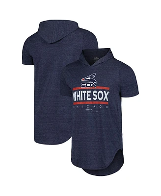 Majestic Men's Navy Chicago White Sox Tri-Blend Hoodie T-Shirt