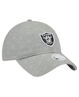 New Era Women's Silver Las Vegas Raiders Smiley 9TWENTY Adjustable Hat