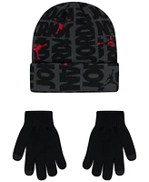 Jordan Big Kids 2fer Beanie Set