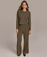 Donna Karan New York Women's Houndstooth Cropped Jacket