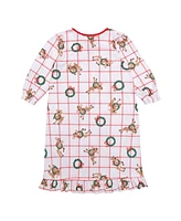 Rudolph Toddler Girl Holiday Sibling Sleep Granny Gown