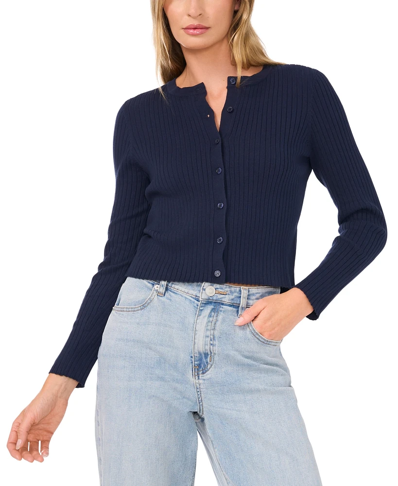 1.state Women's Button-Front Cropped Cardigan