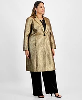 Kasper Plus Metallic Textured Coat