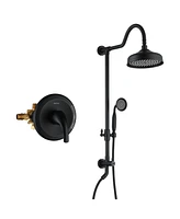 Boyel Living Retro Classic 1-Spray Dual Wall Mount Shower Heads 1.8 Gpm Patterns with 8 in. with Brass Rough-in Valve