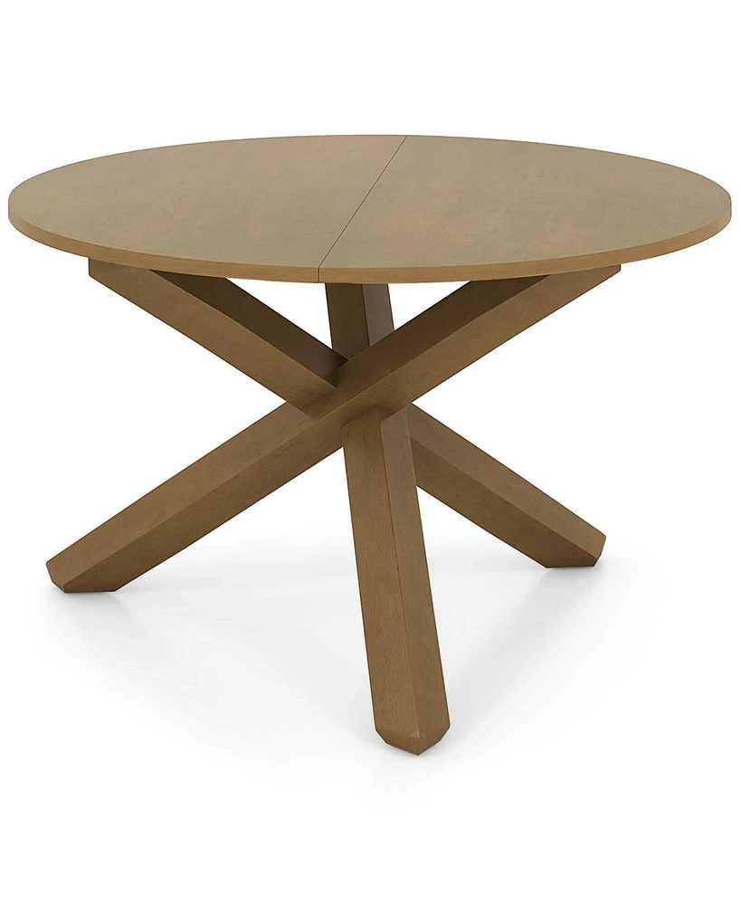 Costway 47" Round Dining Table with Solid Acacia Wood Legs for 4-6 Person for Kitchen