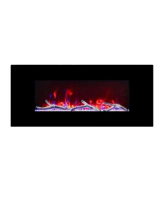 Boyel Living 60 in. Wall Mounted Infrared Electric Fireplace Black with Multi-Color Flame and Csa Certification