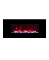 Boyel Living 60 in. Wall Mounted Infrared Electric Fireplace Black with Multi-Color Flame and Csa Certification