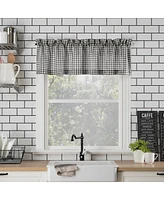 Parkham Farmhouse Plaid Semi-Sheer Rod Pocket Kitchen Curtain Valance and Tiers Set