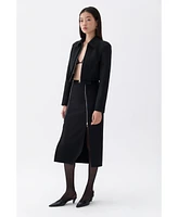 Nocturne Women's Pencil Skirt with Zipper Design