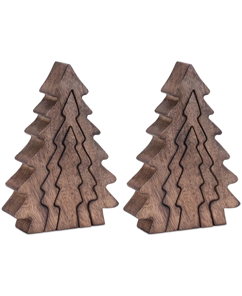 Slickblue Triple Tree Puzzles (Set of 2) - Festive Holiday Decorations