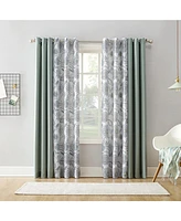 No. 918 Janelle Medallion Floral Semi-Sheer Grommet Curtain Panel