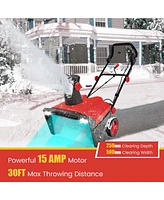 Costway 20'' Electric Snow Thrower 120V 15Amp Snow Blower with 180° Rotatable Chute 2 Lights