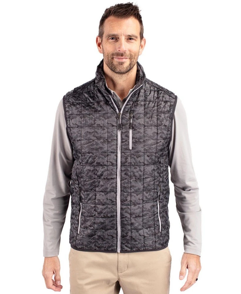 Cutter & Buck Rainier PrimaLoft Mens Eco Insulated Full Zip Printed Puffer Vest