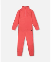 Deux par Girl Two Piece Thermal Underwear Set Coral - Toddler|Child