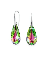 Bling Jewelry Rainbow Iridescent Color Changing Dangle Earrings Sterling Silver Fish Hook