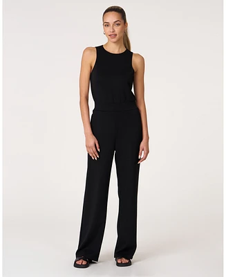 Rebody Active Women's That's a Wrap Wide Leg Scuba Jumpsuit