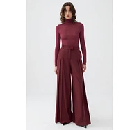 Nocturne Women's Pleated High-Waisted Pants