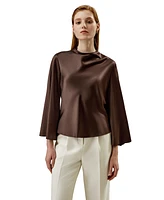 Lilysilk Women's Bell Sleeves Minimalist Silk Top