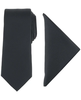 Alfani Men's Modern Textured Tie & Pocket Square Set, Created for Macy's