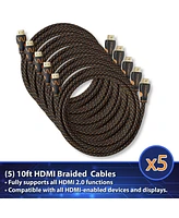 LegitWire 10 ft 4K High Speed Hdmi Cables, 10 Pack - 18Gbps Hdmi 2.0 (4K 60hz Hdr Uhd 4:4:4 Chroma) - Ethernet