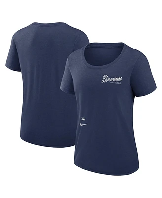 Nike Women's Navy Atlanta Braves Authentic Collection Performance Scoop Neck T-Shirt