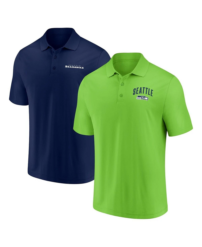 Fanatics Men's Seattle Seahawks Lockup Two-Pack Polo Set