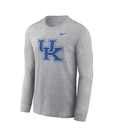 Nike Men's Heather Gray Kentucky Wildcats Primary Logo Long Sleeve T-Shirt