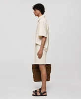 Mango Men's Drawstring Detail Cotton Shorts