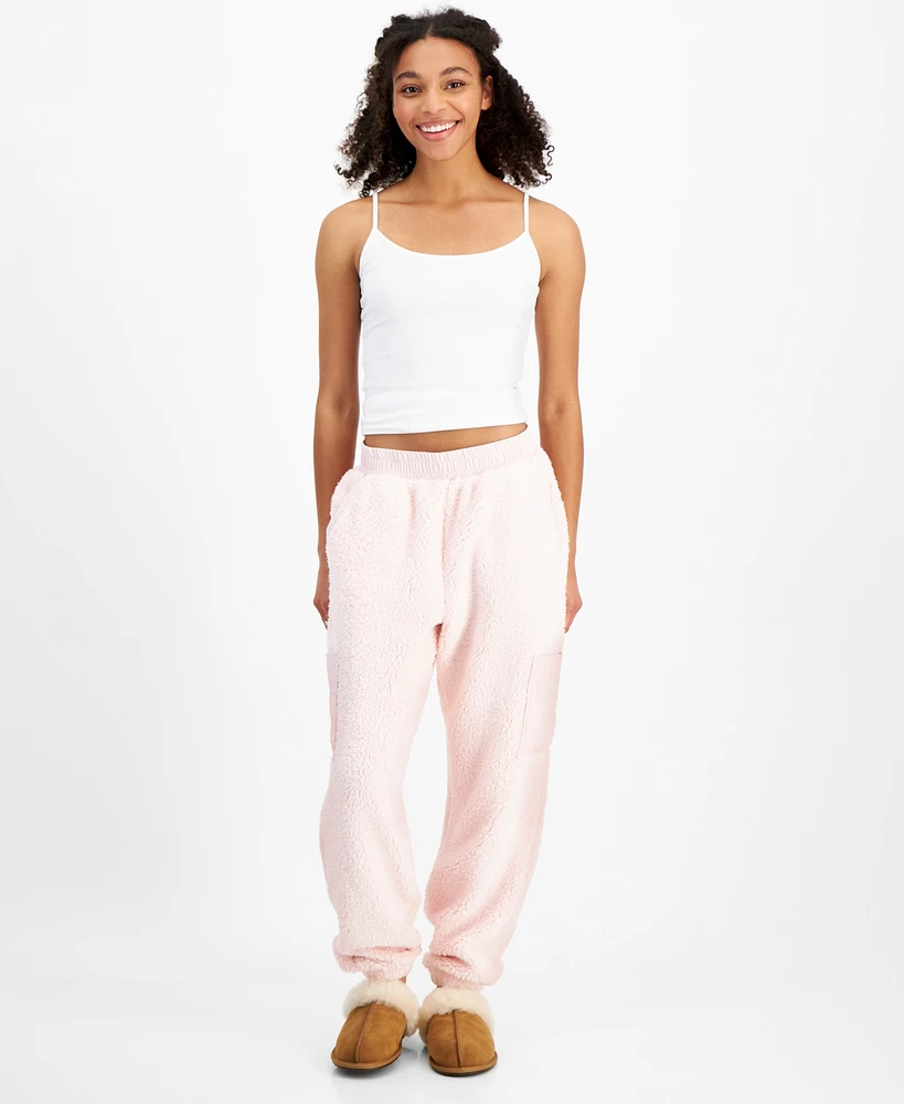 Hippie Rose Juniors' Sherpa Fleece Jogger Pants