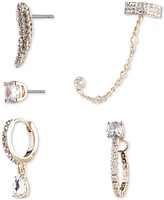 Emily in Paris Gold-Tone 5-Pc. Set Pave Crystal & Cubic Zirconia Mix & Match Earrings