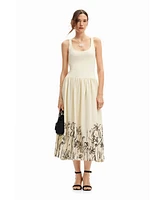 Desigual Women's Floral flared midi dress