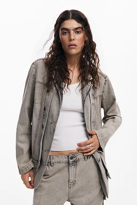 Desigual Women's Distressed denim blazer