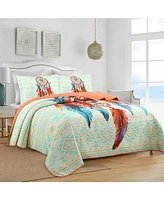 MarCielo 3 Piece Dream Catcher Quilt Bedspread Set King