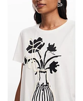 Desigual Women's Plain vase T-shirt