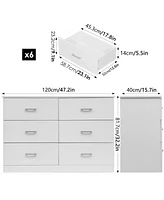 Sugift 6 Drawers Dresser Chest with Wide Storage Space for Bedroom-White