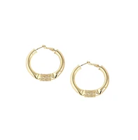 Sohi Women's Textured Hoop Earrings