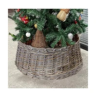 Slickblue Stylish Woven Tree Stand Basket Pair: Chic Addition to Home Decor