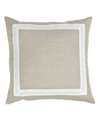 Ihi Home Natural Linen Cotton Pillow With White Border