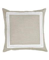 Ihi Home Natural Linen Cotton Pillow With White Border